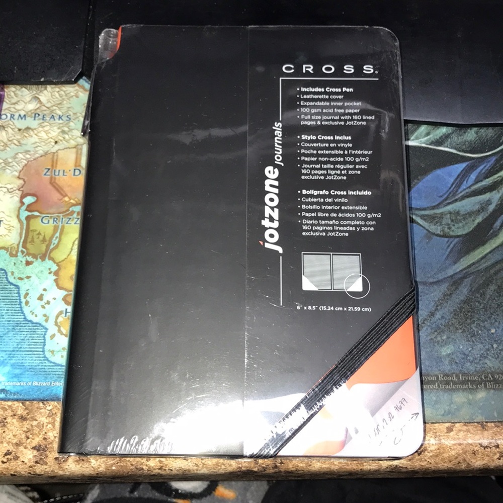 Jotzone Black and Orange 🍊 cross journal with pen New